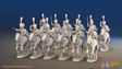 Napoleonic French Hussar Regiment - Full Dress, Galloping - 12 mounted figures, front view