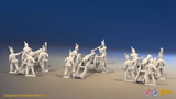 Napoleonic Portuguese Artillery Battery - Belgic Shakos - 3 guns and 12 figures, rear view
