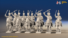 Napoleonic Portuguese Light Cavalry Regiment - Galloping - 12 mounted figures, front view