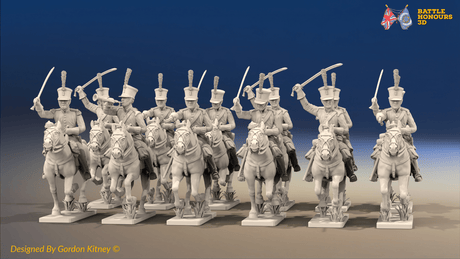 Napoleonic Portuguese Light Cavalry Regiment - Galloping - 12 mounted figures, front view