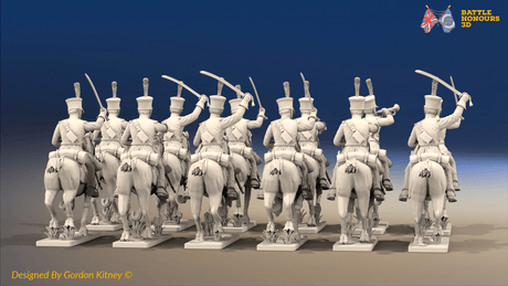 Napoleonic Portuguese Light Cavalry Regiment - Galloping - 12 mounted figures, rear view