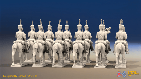 Napoleonic Portuguese Light Cavalry Regiment - Trotting - 12 mounted figures, rear view