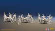 Napoleonic Portuguese Foot Artillery Battery - Shakos - 3 guns and 12 figures, front view