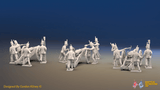 Napoleonic Portuguese Foot Artillery Battery - Shakos - 3 guns and 12 figures, rear view