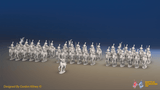 Napoleonic Spanish Heavy Dragoon Brigade - Galloping - 37 mounted figures, front view