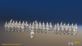 Napoleonic Spanish Heavy Dragoon Brigade - Galloping - 37 mounted figures, front view