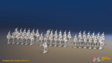 Napoleonic Spanish Light Dragoon Brigade - Trotting - 37 mounted figures, front view