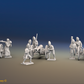 Napoleonic Spanish Foot Artillery Battery - Forage Caps - 3 guns and 12 figures, front view