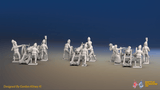 Napoleonic Spanish Foot Artillery Battery - Forage Caps - 3 guns and 12 figures, rear view