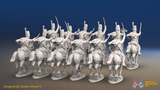 Napoleonic Spanish Hussar Regiment - Galloping - 12 mounted figures, rear view