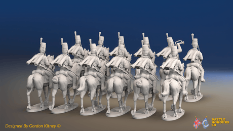 Napoleonic Spanish Hussar Regiment - Trotting - 12 mounted figures, rear view