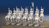 Napoleonic Spanish Light Dragoon Regiment - Galloping - 12 mounted figures, rear view