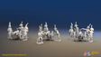 Napoleonic Spanish Foot Artillery Battery - Bicornes - 3 guns and 12 figures, front view