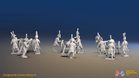 Napoleonic Spanish Foot Artillery Battery - Bicornes - 3 guns and 12 figures, rear view