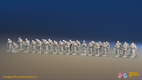 WW2 US Airborne Platoon - Mixed Helmets and Mohawk Haircuts - 30 figures, front view