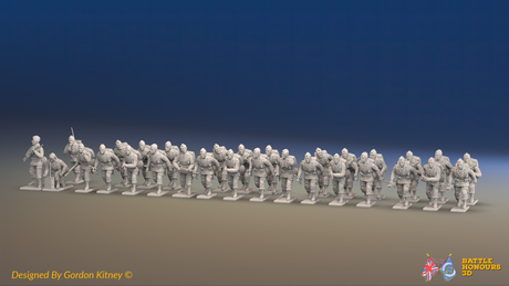 WW2 US Airborne Platoon - Mohawk Haircuts - 30 figures, front view