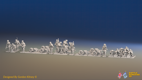 WW2 British Commando Support Platoon - Green Berets - 30 figures, front view
