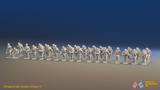 WW2 British Commando Platoon - Green Berets - 30 figures, front view