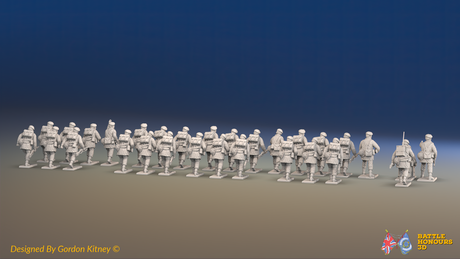 WW2 British Commando Platoon - Green Berets - 30 figures, rear view