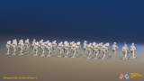 WW2 British Infantry Platoon - Battle Dress - 30 figures, rear view