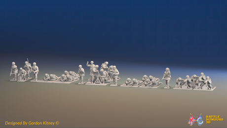 WW2 British Airborne Support Platoon - Helmets - 30 figures, front view