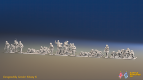 WW2 British Airborne Support Platoon - Mixed Headgear - 30 figures, front view
