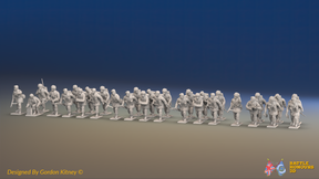 WW2 British Airborne Platoon - Mixed Headgear - 30 figures, front view