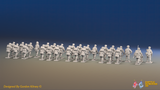 WW2 British Airborne Platoon - Mixed Headgear - 30 figures, rear view