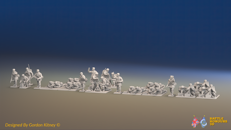WW2 British Airborne Support Platoon - Berets - 30 figures, front view
