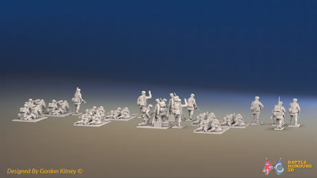 WW2 British Airborne Support Platoon - Berets - 30 figures, rear view