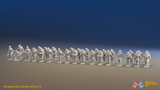 WW2 British Airborne Platoon - Berets - 30 figures, front view