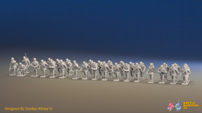 WW2 British Airborne Platoon - Berets - 30 figures, front view