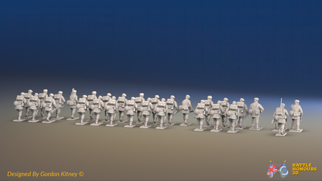 WW2 British Airborne Platoon - Berets - 30 figures, rear view