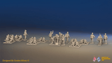 WW2 British Commando Support Platoon - Cap Comforters - 30 figures, rear view