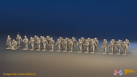 WW2 British Commando Platoon - Cap Comforters - 30 figures, front view