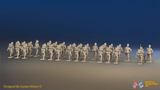 WW2 British Commando Platoon - Cap Comforters - 30 figures, rear view