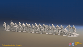 WW2 German Panzergrenadier Platoon - 30 figures, front view