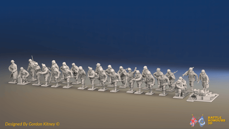 WW2 German Panzergrenadier Platoon - 30 figures, front view