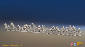 WW2 German Panzergrenadier Support Platoon - 30 figures, front view