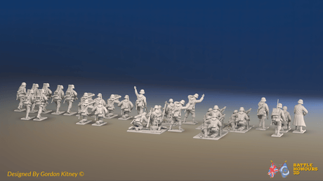 WW2 German Panzergrenadier Support Platoon - 30 figures, rear view