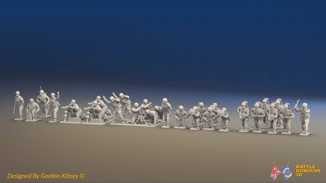 WW2 German Fallschirmjäger Support Platoon - 30 figures, front view