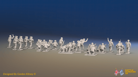 WW2 German Fallschirmjäger Support Platoon - 30 figures, rear view