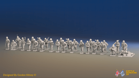 WW2 German Fallschirmjäger Platoon - 30 figures, front view