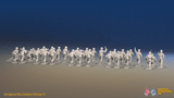 WW2 German Fallschirmjäger Platoon - 30 figures, rear view