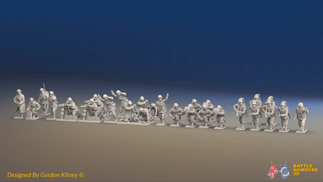 WW2 German Waffen-SS Support Platoon - 30 figures, front view