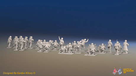 WW2 German Waffen-SS Support Platoon - 30 figures, rear view