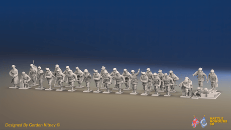 WW2 German Waffen-SS Platoon - 30 figures, front view
