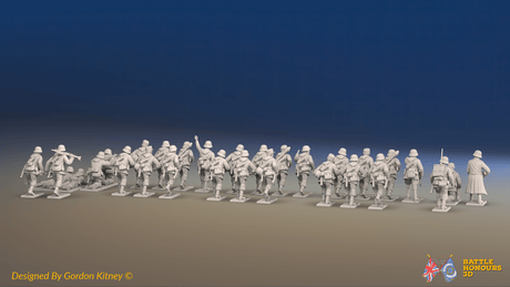 WW2 German Waffen-SS Platoon - 30 figures, rear view