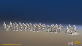 WW2 German Infantry Platoon - 30 figures, front view