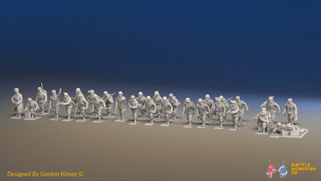 WW2 German Infantry Platoon - 30 figures, front view